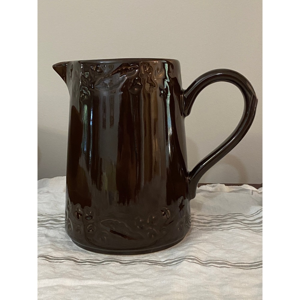 Daniel Cremieux Maison‎ St Barths Brown Stoneware Pitcher Made in Portugal